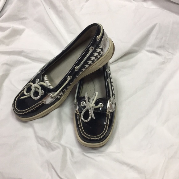 Sperry Shoes - sperry top sider black and white houndstooth 6.5